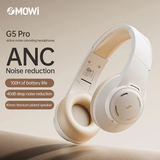 New Arrivals G5 Pro Head-mounted Wireless Bluetooth Headphones with Removable Mic ANC Active Noise Reduction Music Game Headset