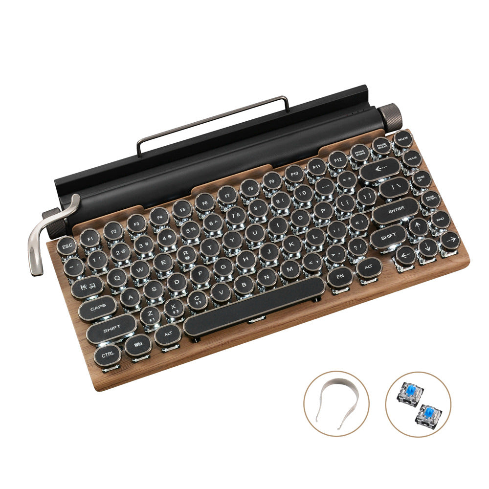 Punk Retro Typewriter Bluetooth Mechanical Keyboard